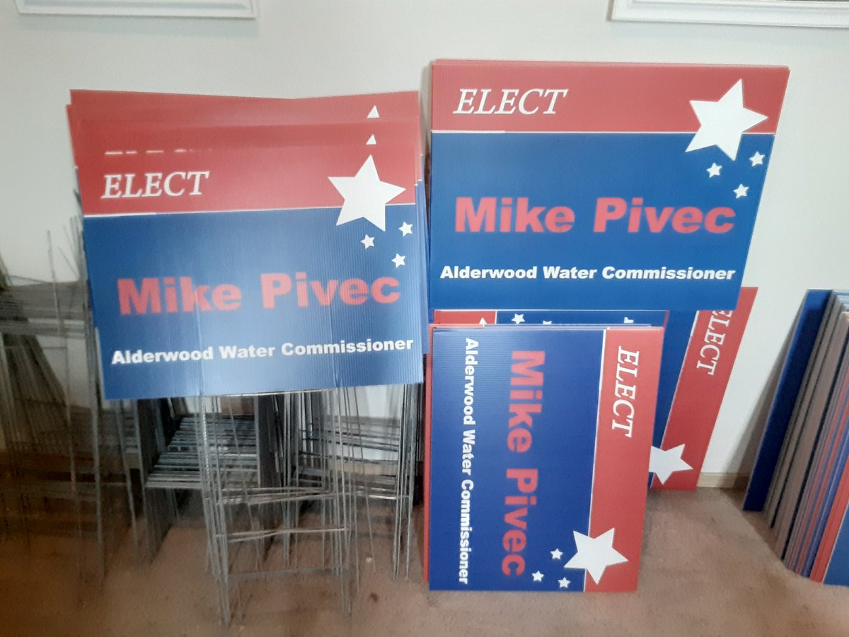 Pivec4Mike's tweet photo. The Snohomish County Primary Election is now four months away on August 1. Campaign signs are being readied for distribution and placement. https://t.co/p6AybdBs5Q