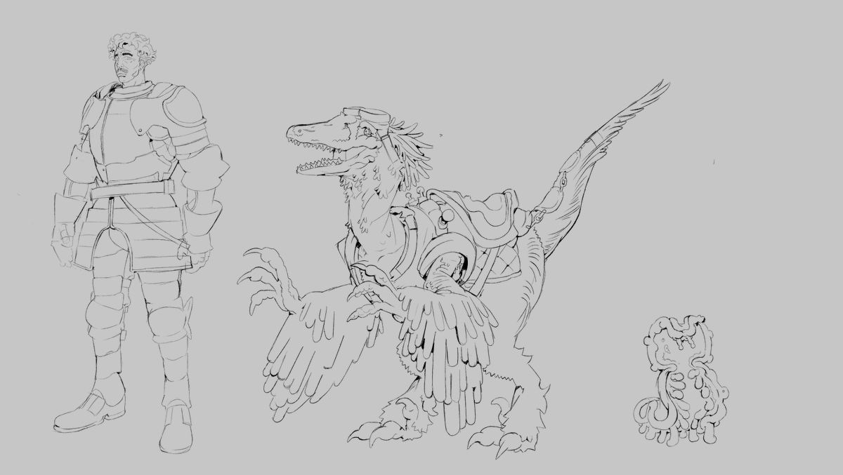 characters and mock poster for class lol 