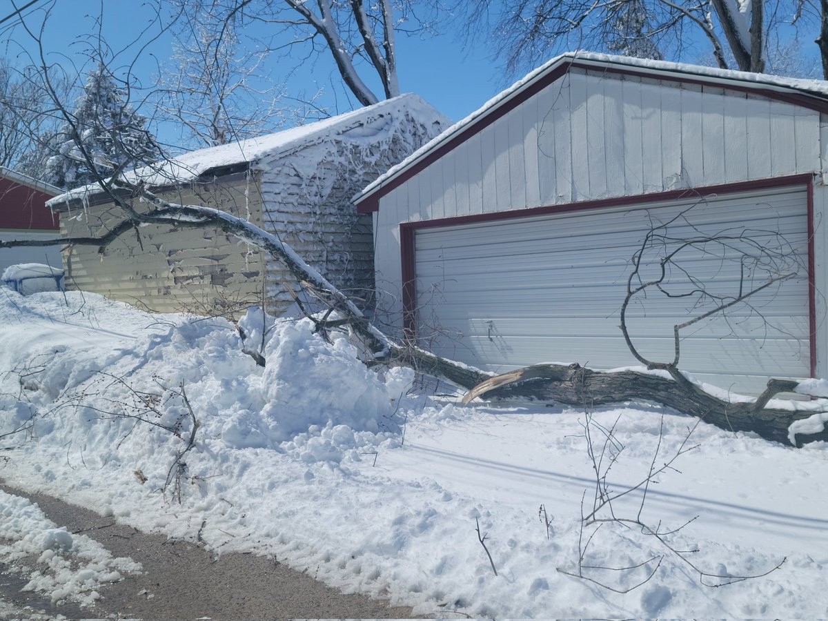 mnspokesman's tweet photo. The #aprilsnowstorm lived up to the hype, bringing beauty and destruction! Did you capture images of the calm after the storm? Share them with us! #Minneapolis #Aprilblizzard https://t.co/kcZaGXPnUZ