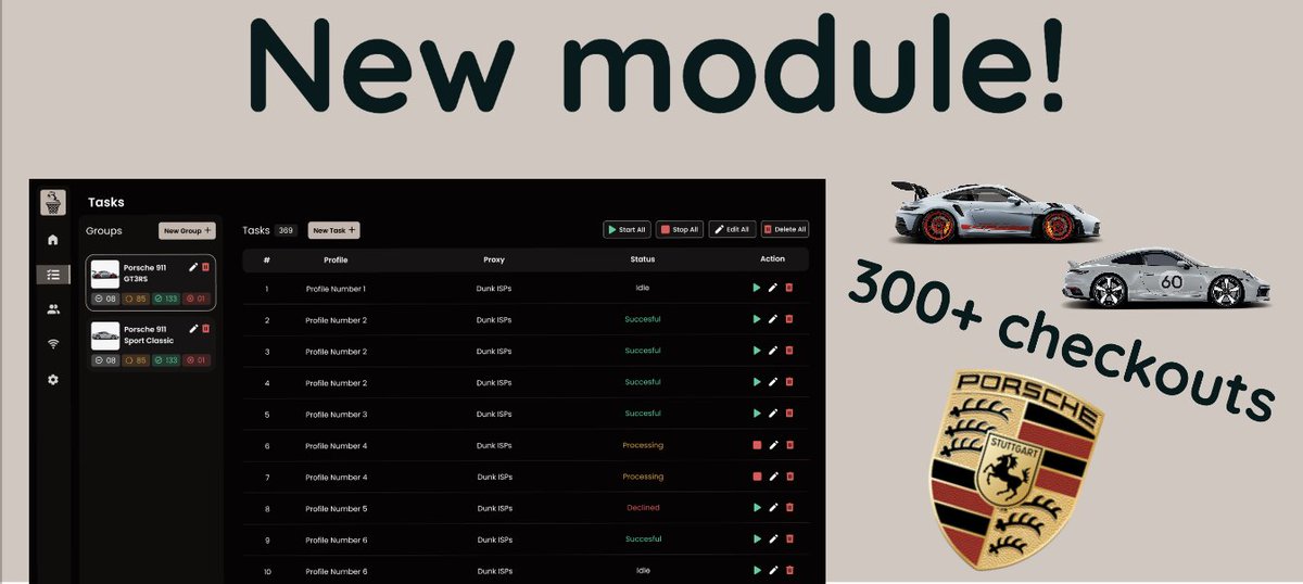 INTRODUCING PORSCHE DESKTOP 🔥

⚡️ Lightning fast speeds
⚡️ Unreal consistency
⚡️ Unmatched success

Beta users have been crushing Porsche with one user checking out a whopping 300+ 911 GT3 RS and Sports Classic models. 🥳

Like + RT for a free copy! ✅
