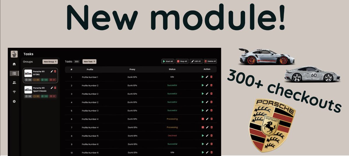 INTRODUCING PORSCHE DESKTOP 🔥 ⚡️ Lightning fast speeds ⚡️ Unreal consistency ⚡️ Unmatched success Beta users have been crushing Porsche with one user checking out a whopping 300+ 911 GT3 RS and Sports Classic models. 🥳 Like + RT for a free copy! ✅