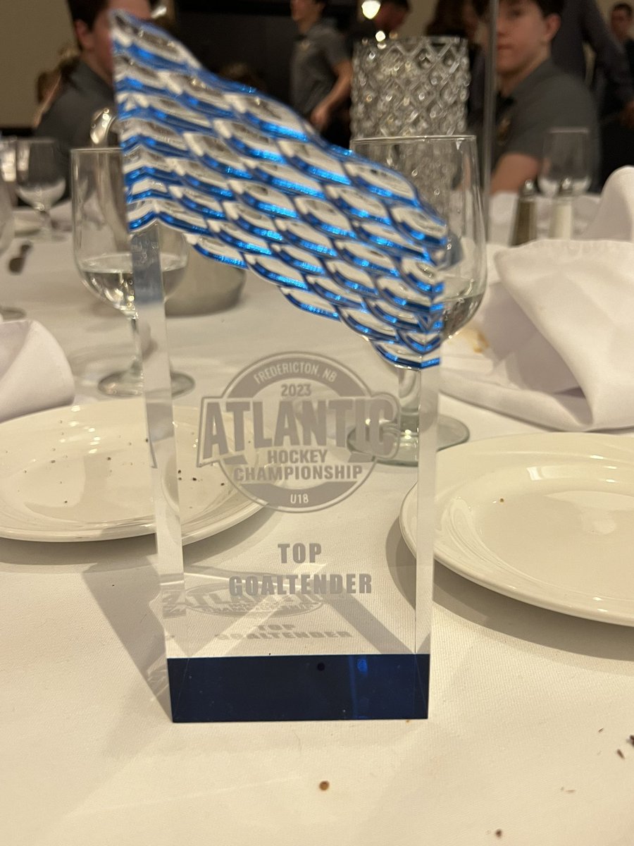 AAAGrowlers's tweet photo. Congratulations to Clay Ryan for being named Top Goaltender at the @u18atlantics! @NLU18MHL @HkyNL #Woof #BlackWhiteAndGold https://t.co/qitLA9kewk