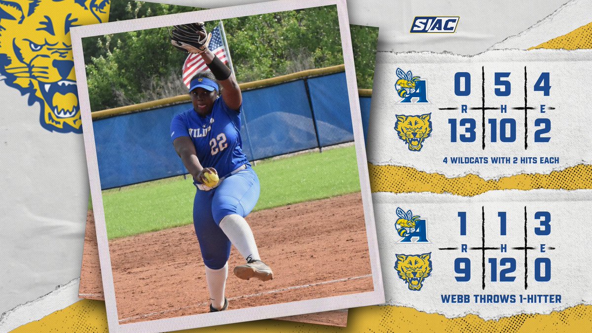 FVSU Sports (@fvsuathletics) on Twitter photo Raven Webb and the Wildcats outscored the Yellow Jackets, 22-1 for a pair of wins Saturday. <a href="/fvsu_softball/">FVSU Softball</a> ran away from Allen, 13-0 (5 inn.) and 9-1 (6 inn.) for the sweep. #ValleyTough Raven Webb and the Wildcats outscored the Yellow Jackets, 22-1 for a pair of wins Saturday. <a href="/fvsu_softball/">FVSU Softball</a> ran away from Allen, 13-0 (5 inn.) and 9-1 (6 inn.) for the sweep. #ValleyTough