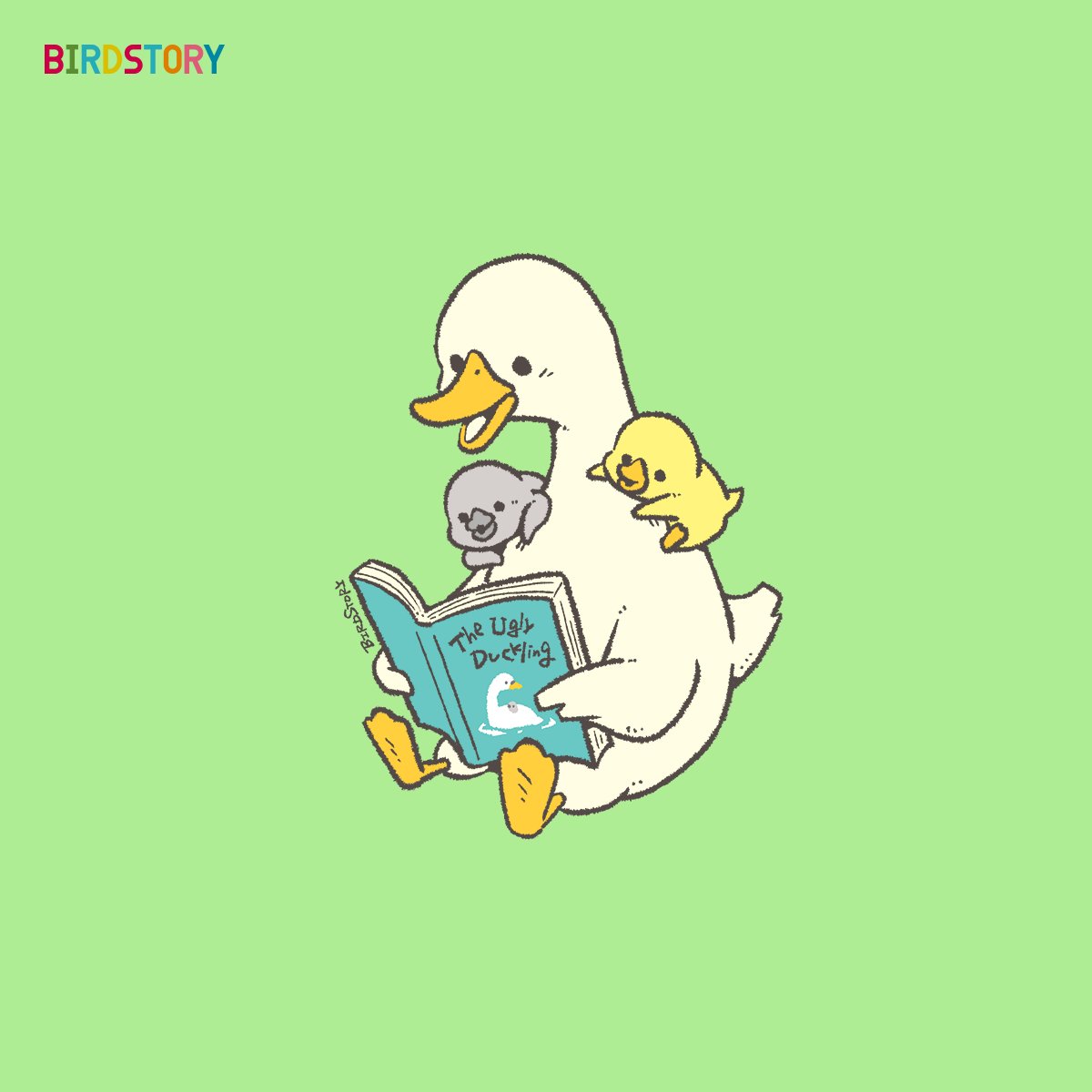 bird no humans reading duck book simple background green background  illustration images