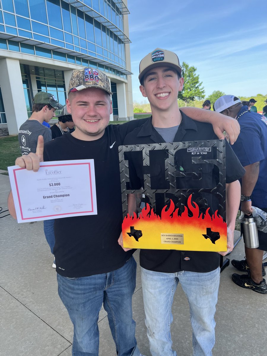 The 2023 Ben Barber HS BBQ Grand Champions-THE Prosper Pitmasters. #trusttheprocess ⁦⁦⁦<a href="/Hferguson28/">hferguson</a>⁩ <a href="/ProsperISD/">Prosper ISD</a>⁩ ⁦<a href="/ProsperHS/">Prosper High School</a>⁩ ⁦<a href="/SuckleBusters/">SuckleBusters</a>⁩ ⁦<a href="/prosperCTE/">Prosper CTE</a>⁩ ⁦<a href="/UTexas35/">Nick Jones</a>⁩ ⁦<a href="/TothDustin/">Dustin Toth</a>⁩ ⁦<a href="/ENO_PHS/">Eagle Nation Online</a>⁩ ⁦<a href="/hsbbqinc/">High School BBQ Inc</a>⁩