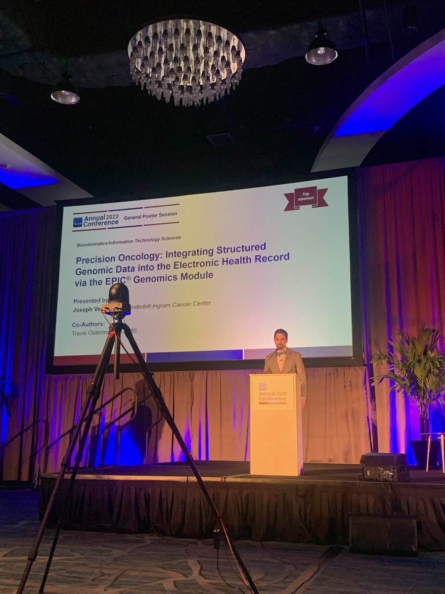 Neat opportunity to present @VUMC_Cancer experience integrating structured genomic data into #Epic at #NCCN2023! Special thanks to @TravisOsterman for the mentorship and all the #VUMCClinicalGenomics team that has worked so hard to make this happen! @vumcdbmi @VUMCHemOnc