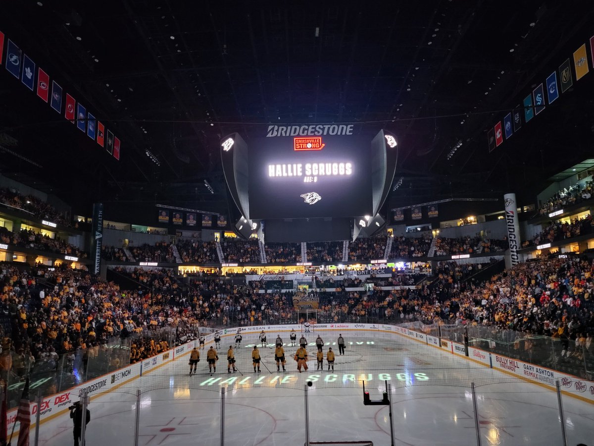 MNPDNashville's tweet photo. Thank you to @PredsNHL for inviting the Covenant School first responding officers to today's game that honored each of the six victims. #NashvilleStrong https://t.co/LSY7ogs05K