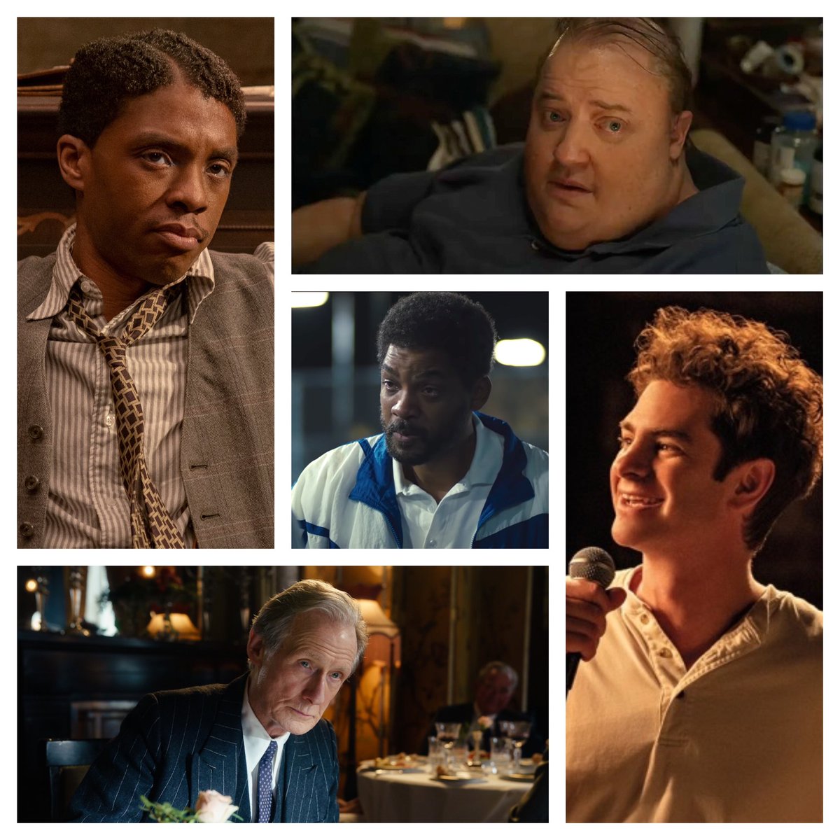 Here are my nominees for Best Actor of the 2020s nominees:

Chadwick Boseman- Ma Rainey’s Black Bottom
Andrew Garfield- tick, tick… BOOM!
Brendan Fraser- The Whale
Bill Nighy- Living
Will Smith- King Richard

And the Oscar would go to… Chadwick Boseman! https://t.co/YY7MckA2wu