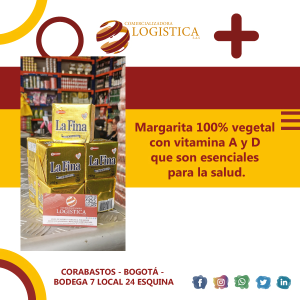 sas_logistica's tweet image. Margarita 100% vegetal, es la ideal para usar en cualquier tipo de preparación.

📲 Link de WhatsApp mtr.bio/comercializado…
📍Corabastos - Bogotá

#corabastos #corabastosbogotá #bogotacolombia #bogotanorte #alimentosybebidas #alimentosbalanceados #distribucionmayorista