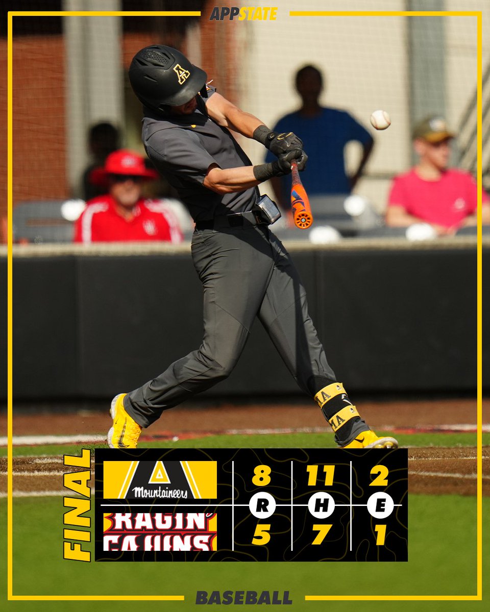 AppBaseball's tweet photo. 𝐒𝐄𝐑𝐈𝐄𝐒 𝐖𝐈𝐍

⚾️ Wilson: W, 6 IP, 1 ER, 6 K
⚾️ Drumheller: 2-3, HR, 3 RBI
⚾️Mountaineers win their first three conference series for the first time since joining the Sun Belt

#TIGMA https://t.co/wv346q8MXq