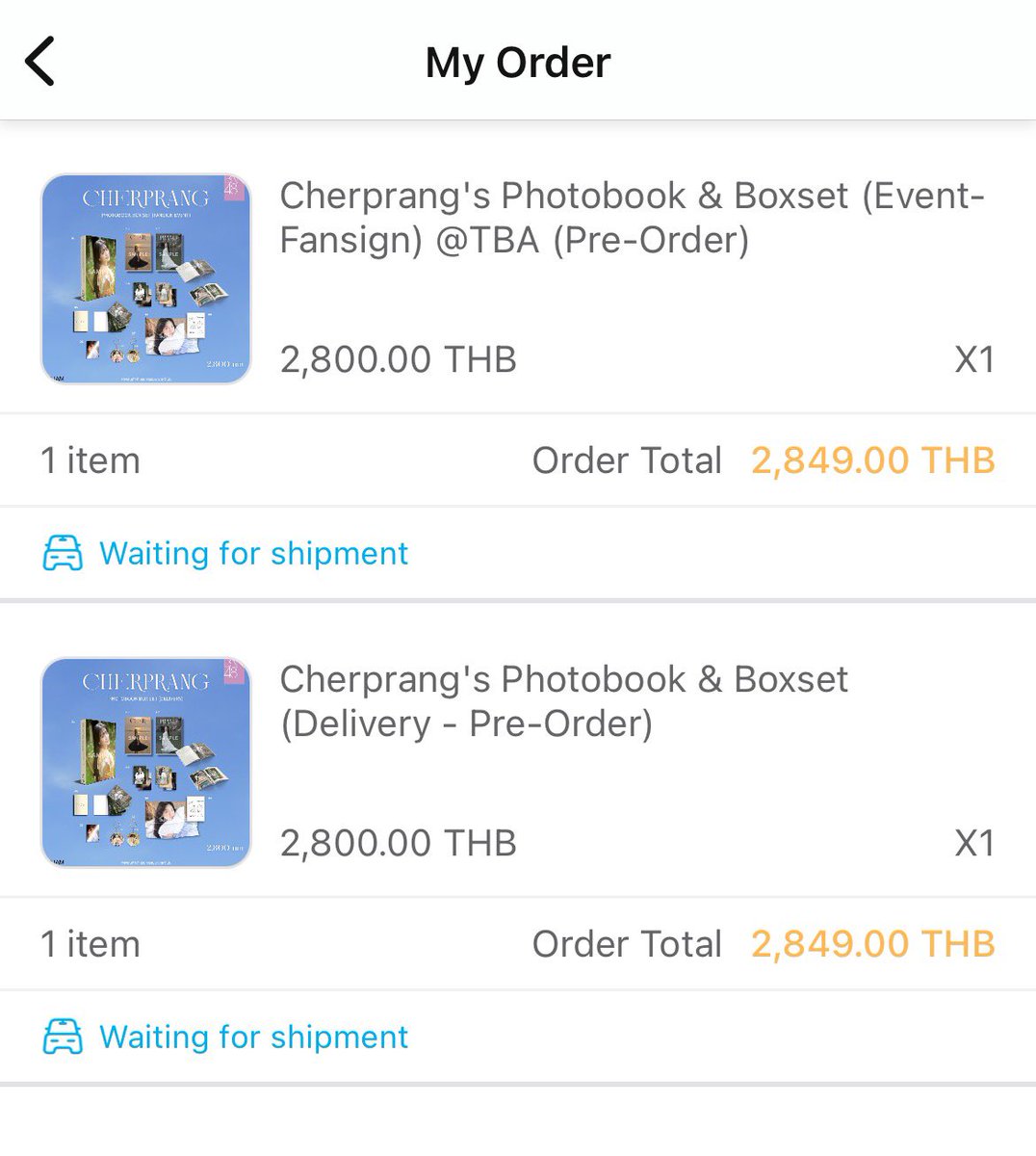IndyPoorin's tweet photo. ไม่ได้กดนานจะกด Photobook แบบ Event-Fansign แต่ดันมือลั่นกดแบบ Delivery มาก่อน เลยกดใหม่ สรุปมี 2 แบบเลย มันขายต่อได้ป่าวอ่ะ ถ้าได้เราขายให้ต่ำกว่าที่กดให้ค้าบ ใครอยากได้แบบ Delivery ทักมาได้น๊าา หรือเราจะเก็บไว้เองดี 😉

#CherprangPhotobook 
#CherprangAreekul
#CherprangBNK48 https://t.co/yYiTBT6KOm