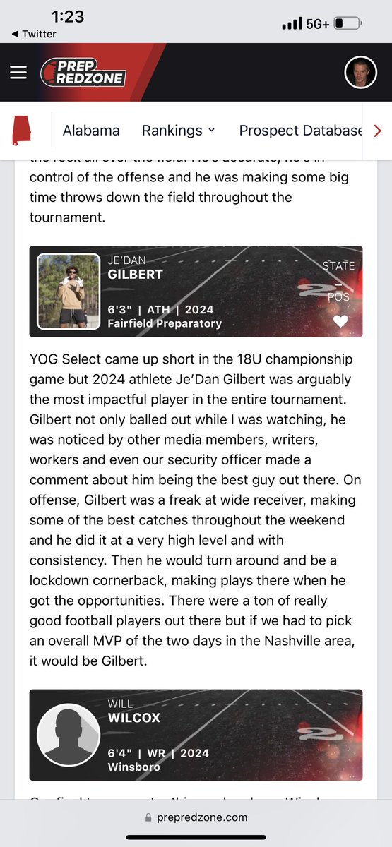 GilbertJedan's tweet photo. I BEEN WORKING ! @PrepRedzoneAL @PrepRedzone @WRHitList @Rivals @YogSelect7v7 @CoachShot21 @CSmithScout @CKennedy247 @FHPS_TigersFB https://t.co/8jgQAi5h7s