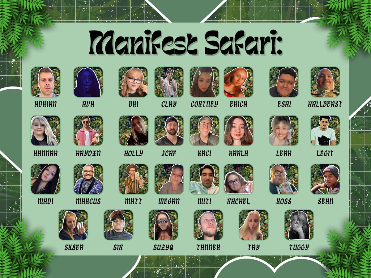 OrgManifest's tweet photo. introducing our manifest safari cast! 🐘
join the server to watch our first episode tomorrow at 9:00pm est! 🚨
https://t.co/5ogurknkVt https://t.co/0GHiibfbqq