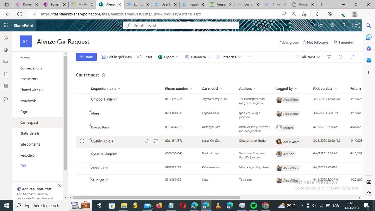 Kenzman06's tweet photo. Built a Car Rental App using Power Apps, SharePoint &amp; Power Automate. The app includes a streamlined approval flow to ensure everything is in order before a rental is confirmed with easy-to-use features and seamless integration.
@TheOyinbooke Thank you💯
#PowerApps #PowerAutomate https://t.co/4FXQ5JTbnN