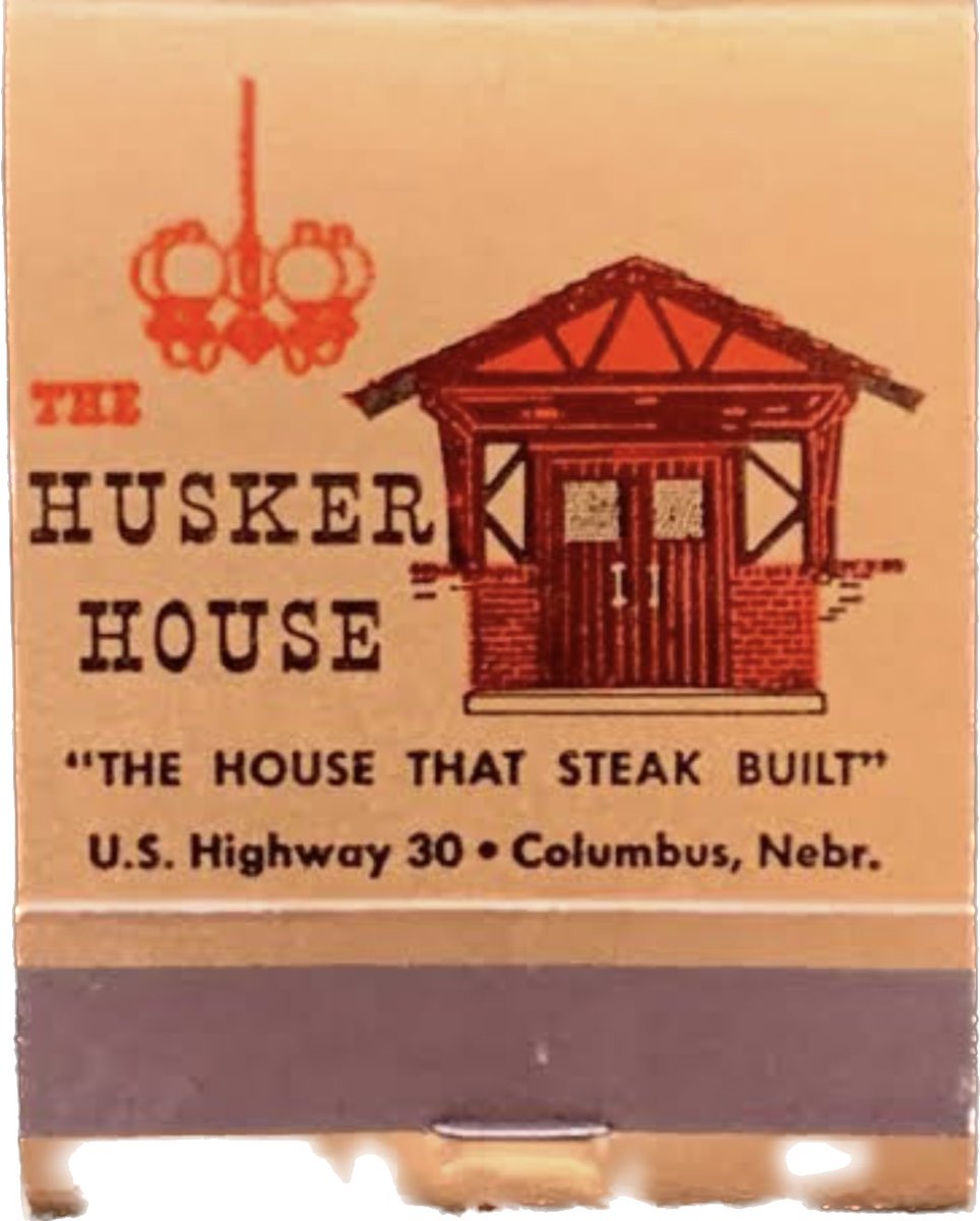 MadeInNeb's tweet image. Vintage matchbook from the Husker House in Columbus Nebraska