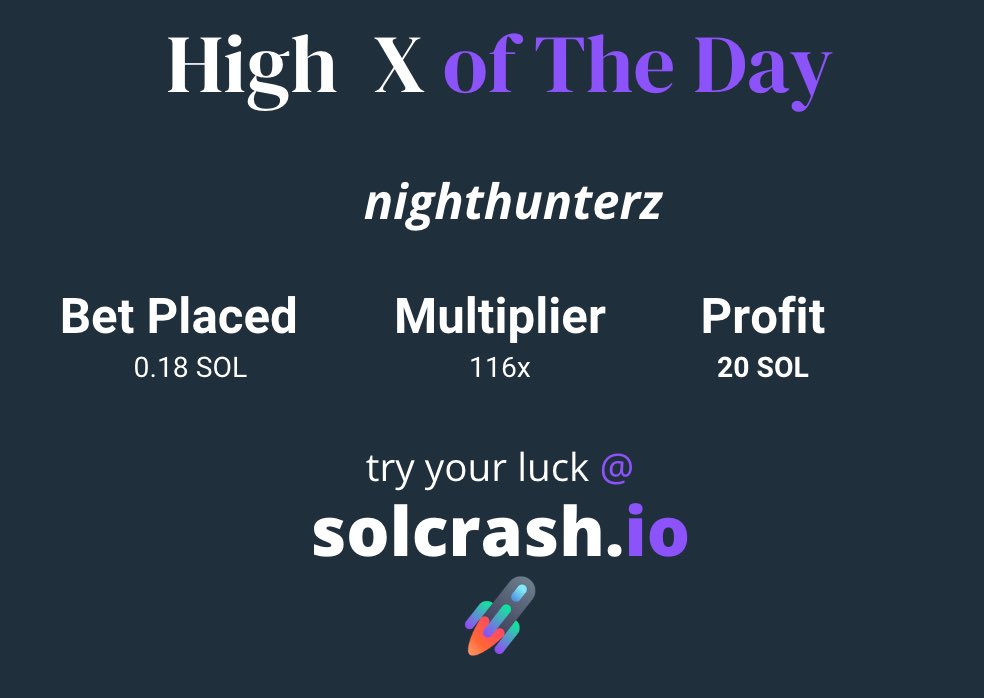 What’s the first thing you do if you hit a 116x ? 👇
solcrash.io 🚀