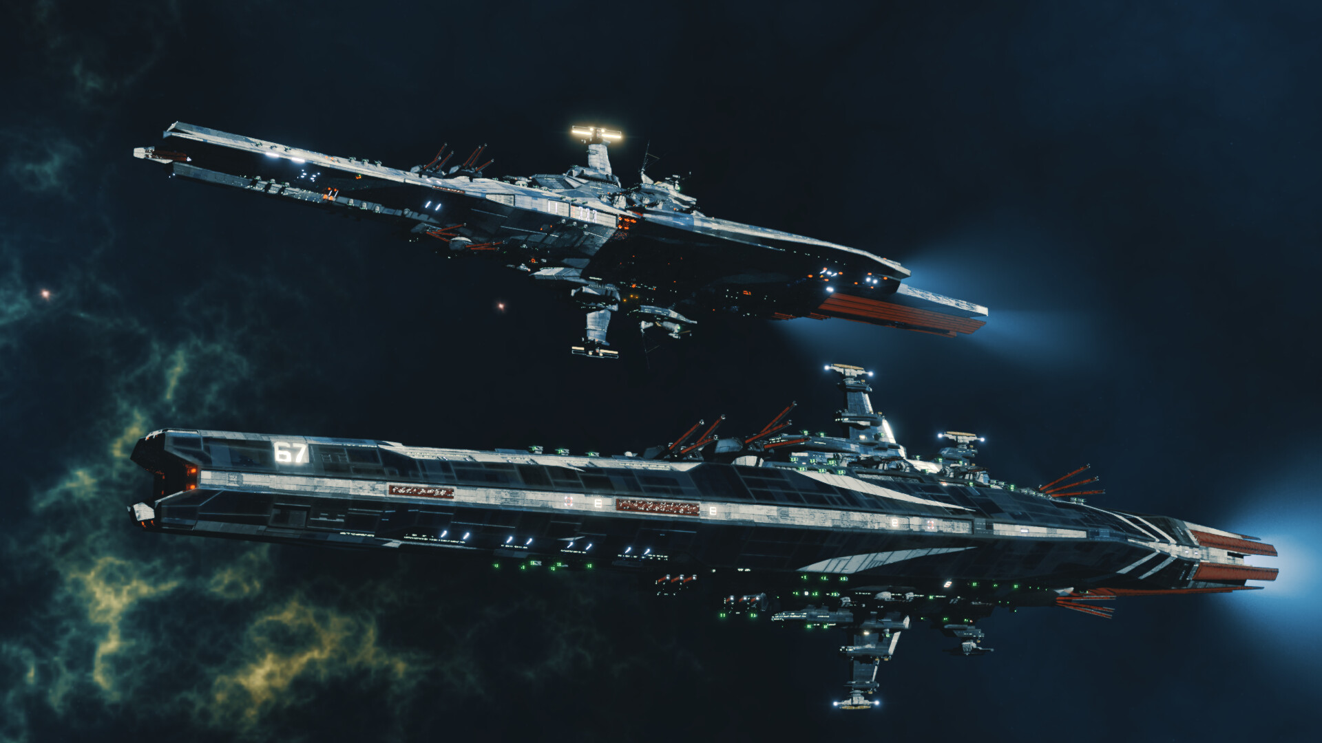 ToughSF on X: More realistic space warships by Bien Carlos Manzares. Good  work on the exhaust plumes and the radiators, as well as a vertically  symmetrical design that respects the 'no UP