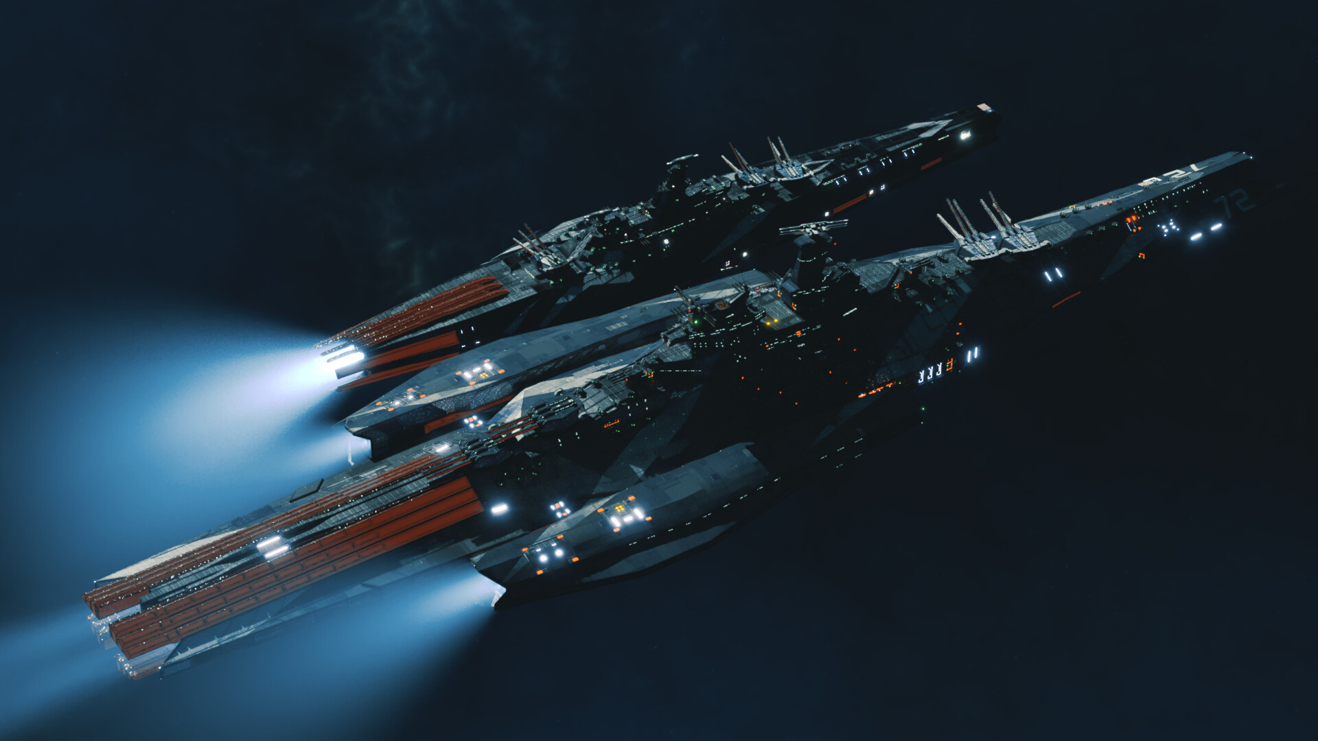 ToughSF on X: More realistic space warships by Bien Carlos Manzares. Good  work on the exhaust plumes and the radiators, as well as a vertically  symmetrical design that respects the 'no UP