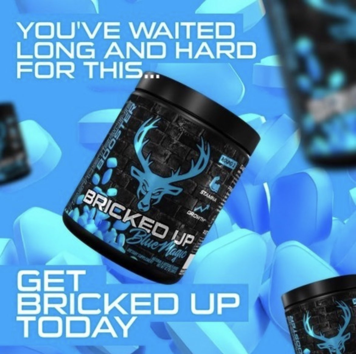 New flavor Bricked Up! You will be able to go long and hard! #buckedup #april1