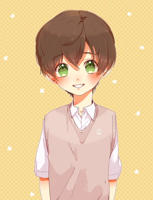昨日のショタちゃんと描いたわぁ。お目目たのし。 