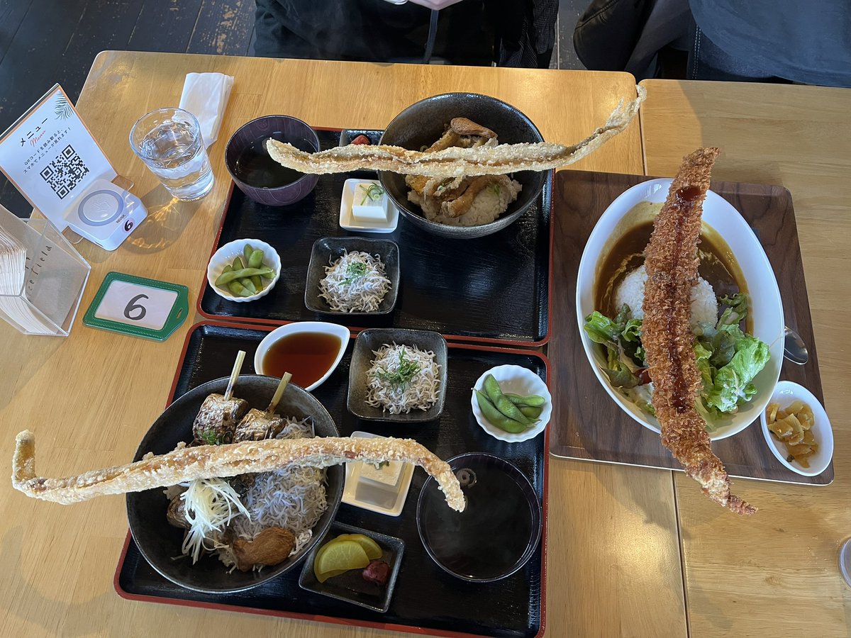 27C7's tweet image. 一旦RICEFIELDでお昼ご飯❤️
写真を撮る私💕
名ずけて、おかんチャンshot❣️
 #RICEFIELD 
 #皿からはみ出る太刀魚
 #lunch
 #女子ツー
 #この後二人合流
 #おかんチャンshot📸
 #バイクレディ
 #チオビタの人
 #立ちゴケ女王
 #CB400SB