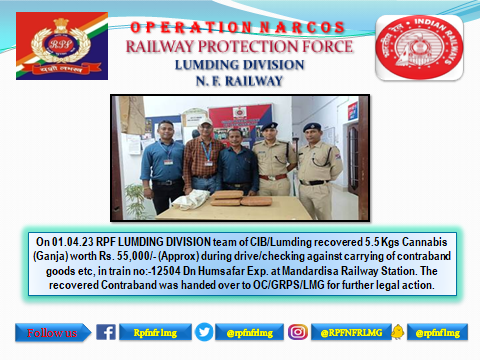 #Operationnarcos
<a href="/RPF_INDIA/">RPF INDIA</a>
@RPFNFR2
<a href="/RailNf/">Northeast Frontier Railway</a>
<a href="/drm_lmg_nfr/">मं.रे.प्र.लामडिंग, पू.सी.रेलवे / DRM LUMDING NFR</a>
<a href="/RailMinIndia/">Ministry of Railways</a>
<a href="/zscrnfr/">ZSCRNFR</a>