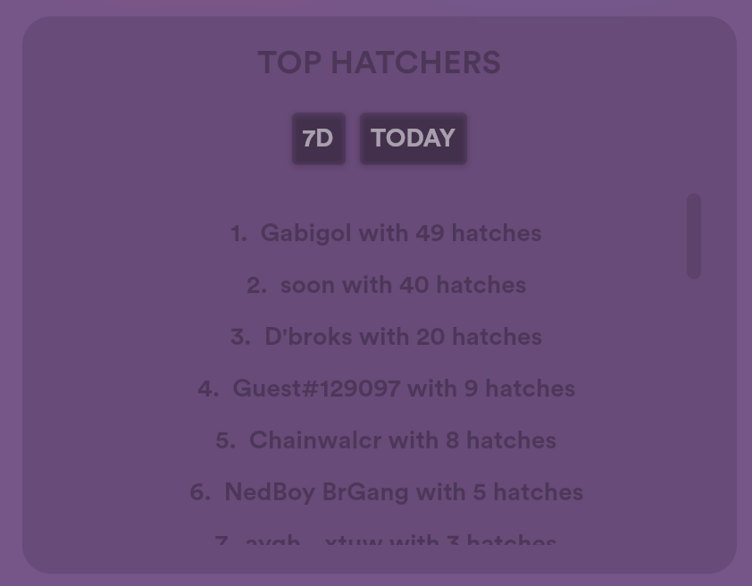 dhazed8's tweet photo. Who has been busy hatching Nefties? Give https://t.co/dx0ZQDsULm a hard refresh to see this new widget. https://t.co/g9KYHmltwh
