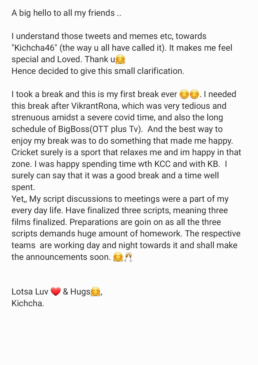 KicchaSudeep's tweet photo. About my Next
❤️🥂 https://t.co/3vkCmS6FBF
