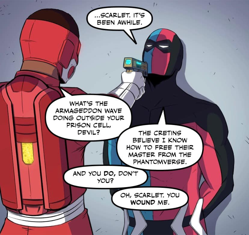 _Godotto's tweet image. Okay I might as well actually try a little promotion
Hi I&apos;m Alex Weiss, sometimes I write for my friend David Watkin&apos;s webcomic about C-lister superheroes and ELDRITCH HORRORS

Art by Maxy3210, comic written by me and David and text segment written by me

webtoons.com/en/challenge/e…