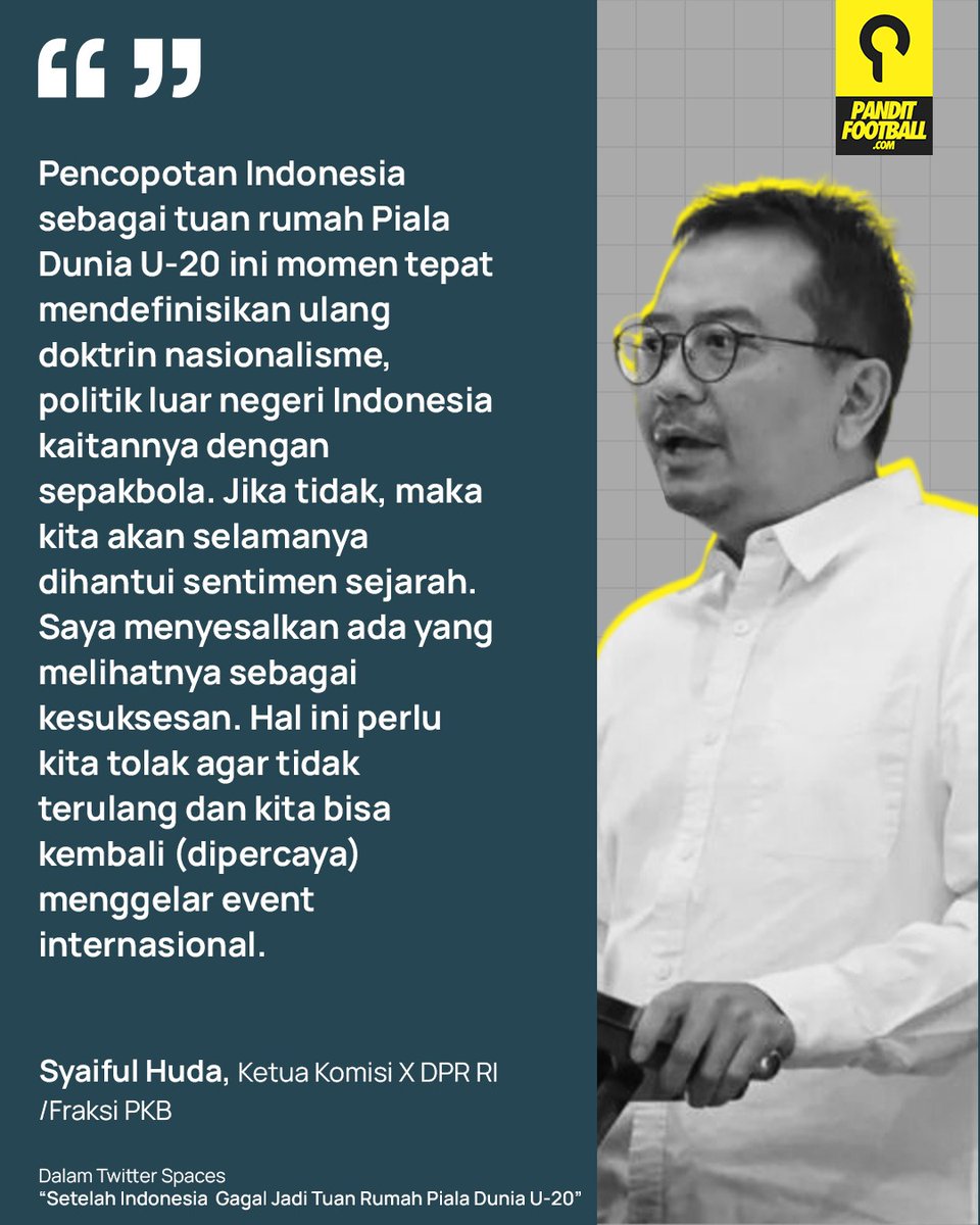 panditfootball's tweet photo. Konstitusi seharusnya tidak membuat kita terkurung masa lalu.
Hanya dengan mendefinisikan ulang nasionalisme, serta kaitannya dengan politik luar negeri, kita bisa temukan langkah tepat bagi kemajuan sepakbola Indonesia.
@syaifulhooda @zenrs @AndreasPareira
#RuangPandit https://t.co/RYUmus9NVh