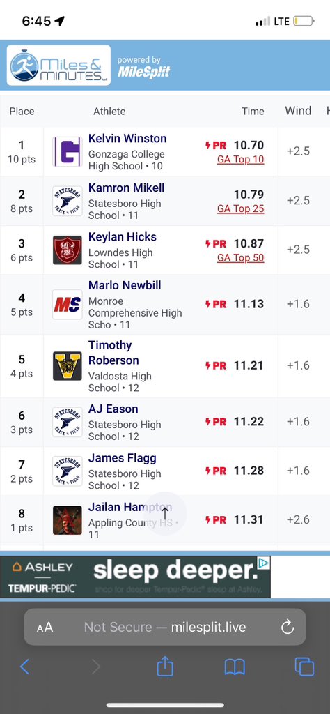 First 100m opening 11.2 im cutting time just watch!!🥇⭐️ just the beginning <a href="/RecruitGeorgia/">Recruit Georgia</a> <a href="/StatesboroFB/">Statesboro Football</a> @Mansell247 <a href="/ChadSimmons_/">ChadSimmons</a> @iAmMWSjr