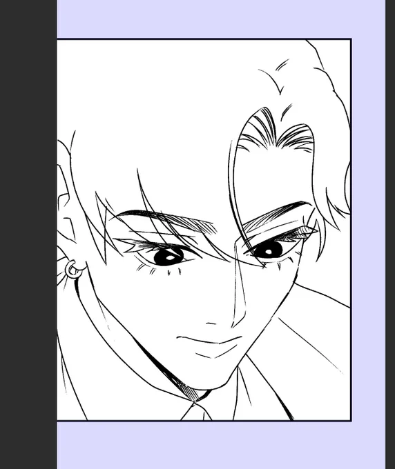 イケメン描こうと必死 