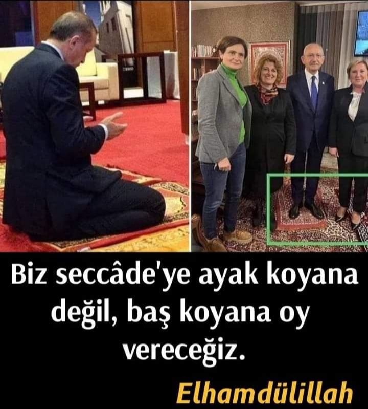 #ErdoğanYineKazanacak
☝ALLÂH'ım Seccâdemizi ayakları altına alanlara değil alnını koyanlara zafer nasip eyle
Hayırlı Sahurlar efendim
☝️☝️☝️