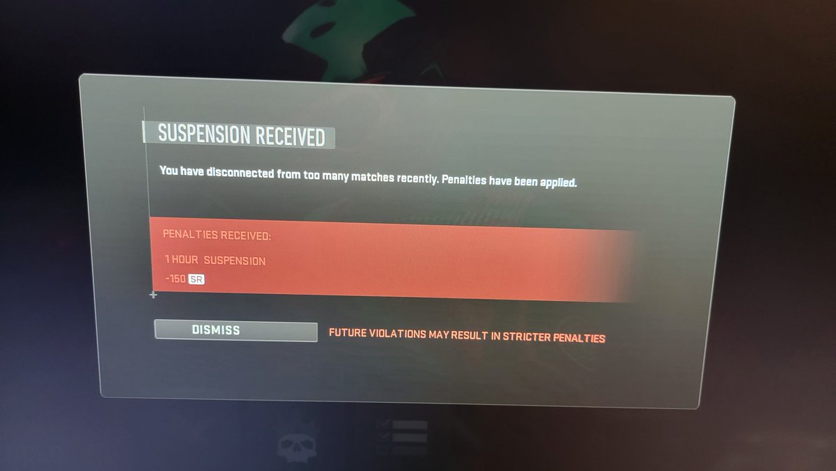 Stitch83A's tweet photo. @ATVIAssist can yall fix the punishment for your game crashing in Ranked I'm feed up losing sr and geting suspension for something I have no control over. https://t.co/IZL1Y8CKKb
