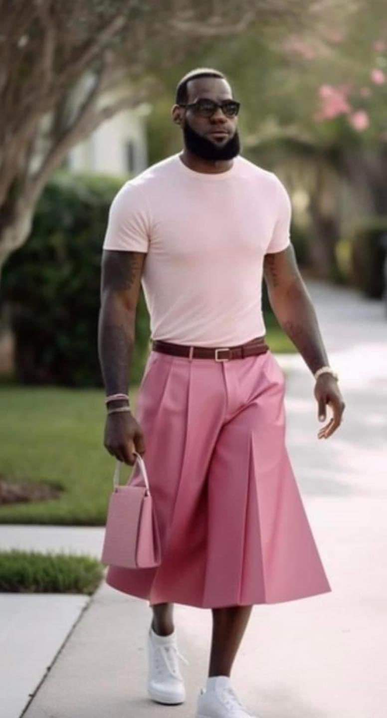 Lebron James wear pink outfit to go watch Barbie