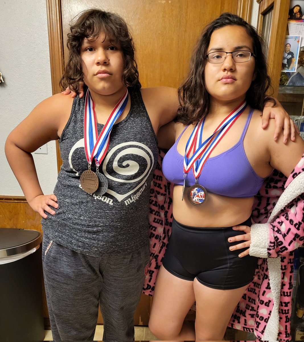 princessrae1's tweet photo. Girls did a great job today. 1st Greco/freestyle tournament. #pearl #izzy #Lawtonmactournament #2ndpl #3rdpl #westmoorewrestlers https://t.co/iSc451YE6h