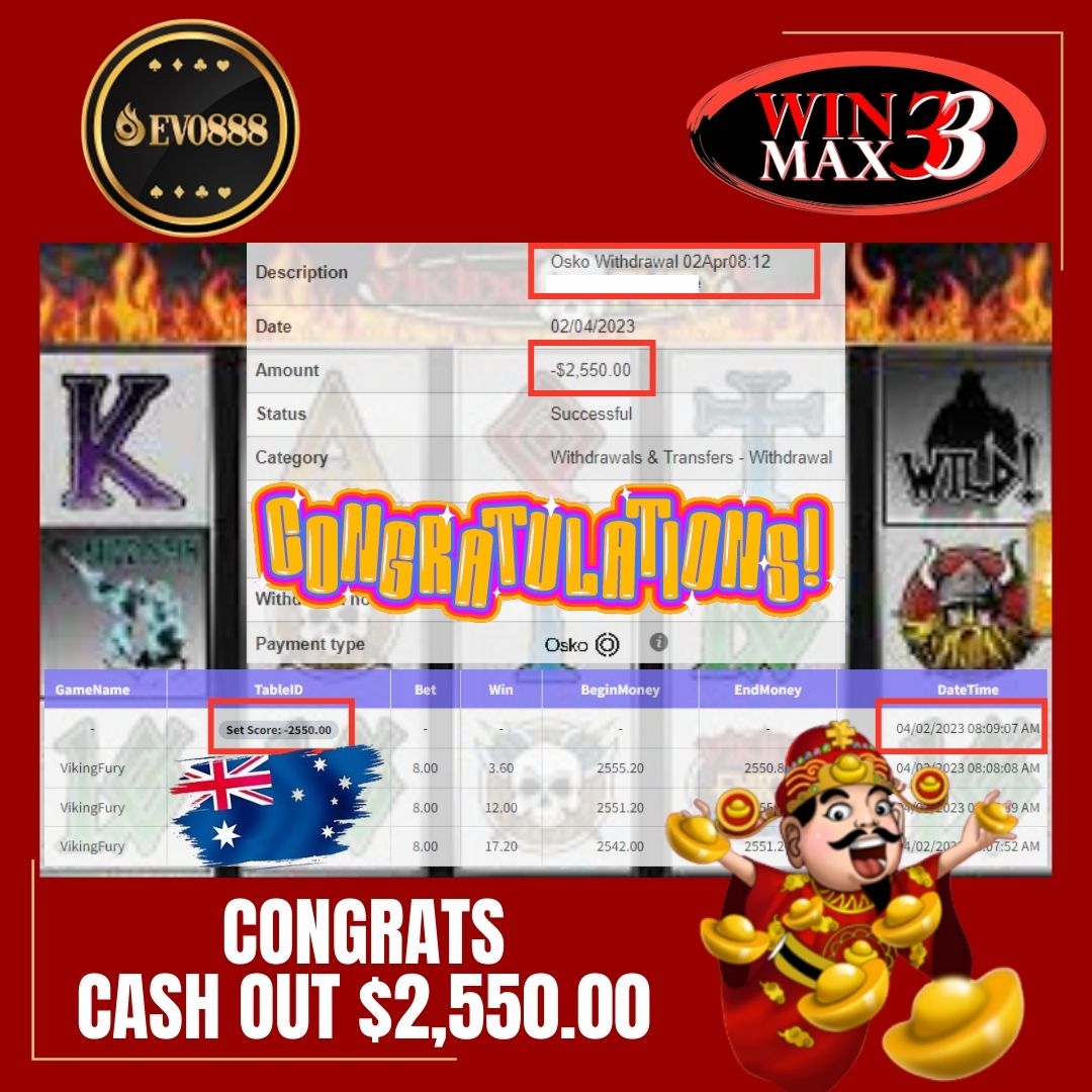 winmax_33's tweet photo. 🎉 Congrats To Our Member Play <Viking Fury> On <Evo888> Get Withdraw $2,550.00 AUD‼️

Still Looking For Trusted &amp; Safest Online Casino Company❓
🇦🇺 Winmax33💫 Is The Best Choice For You
Come Join Us And Win Now‼️

⬇️Customers Service 1 :https://t.co/UjzYDurPB4 https://t.co/i71CpTWJ3Y