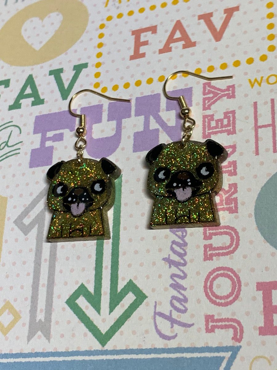 Excited to share the latest addition to my #etsy shop: Small resin pug earrings  #animaljewelry #resinearrings #tongueout #puggyearrings #furmomgift #dogmomjewelry #dogearrings #pug #dogearrings #blackpug #fawnpug #goldpug #sparkly etsy.me/3U07TpU