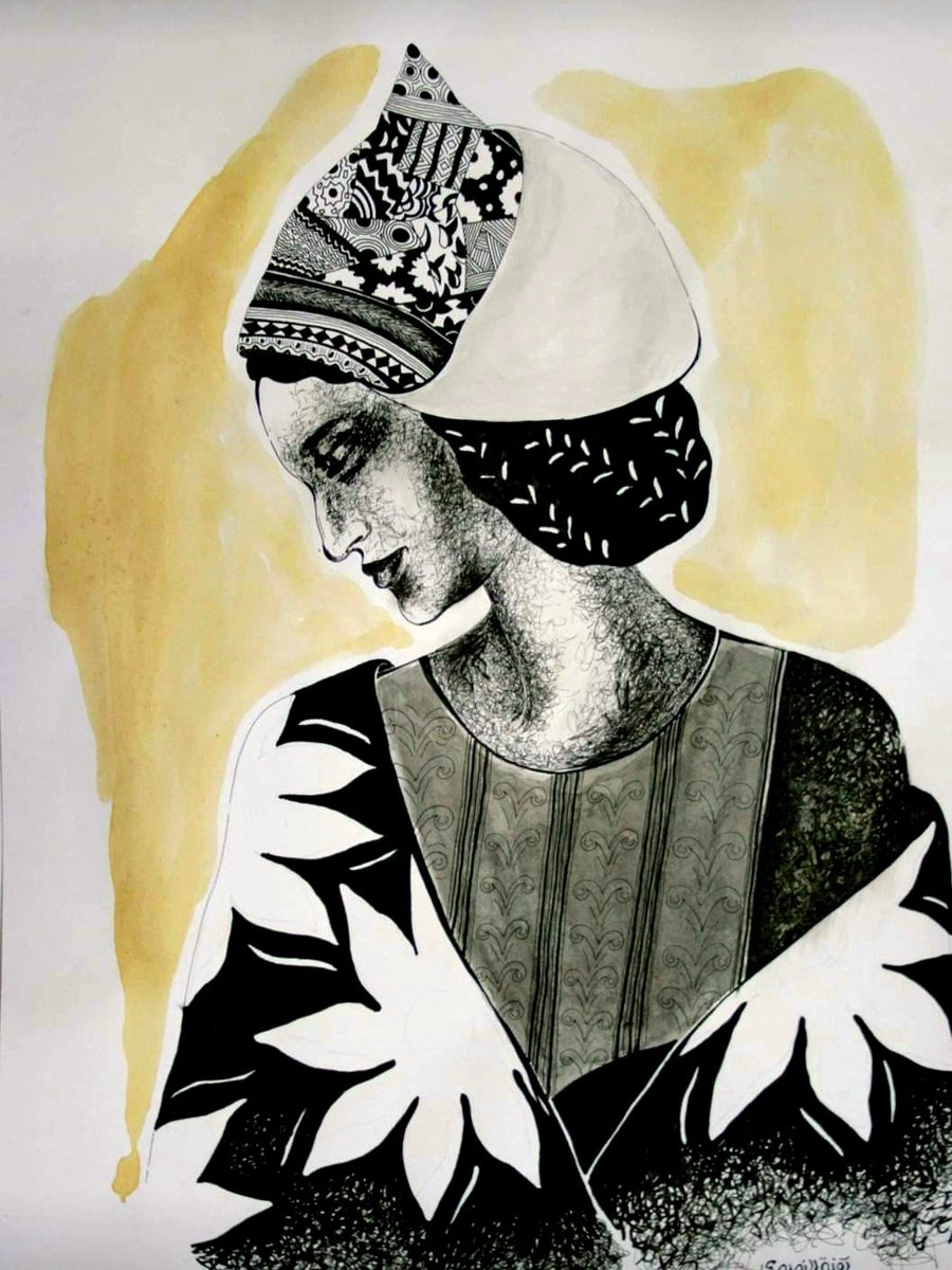 Woman from Yemen,  ink &amp; tea on paper 
#art #visualart #painting #myart #drawing #sketch #blackandwhite #artgallery