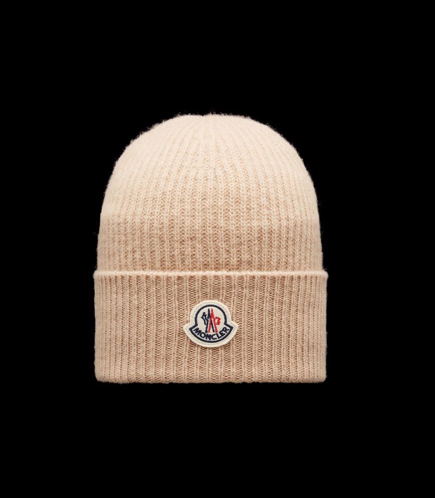 訳あり　MONCLER アイボリー ニット帽 2017年モデル 楽天市場】モンクレール ニット帽 帽子 ロゴブランド ユニ