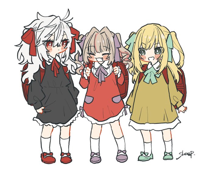 「3人の女性 赤目」のTwitter画像/イラスト(人気順)｜3ページ目