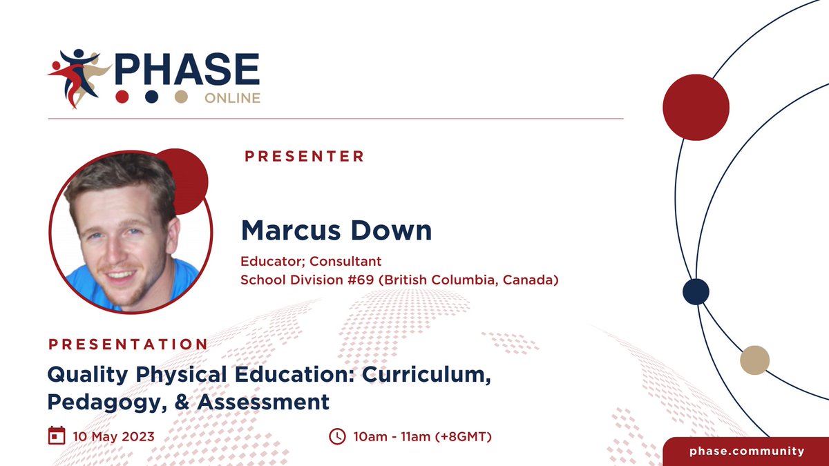 Join Marcus Down (<a href="/Down_with_PE/">Marcus Down</a>) for Quality Physical Education: Curriculum, Pedagogy, &amp; Assessment at 10 May - 11am  +8GMT 21c.li/3fk?utm_campai…