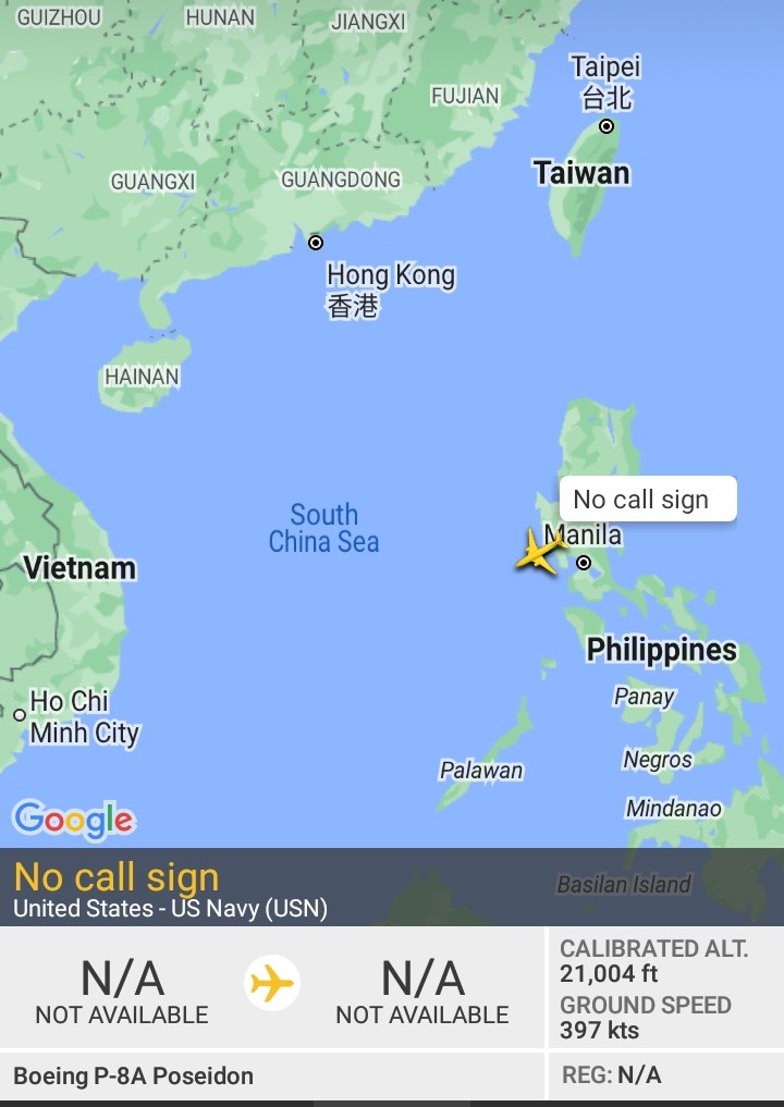 Oceanworldfree's tweet photo. 🇺🇲 USN #AE67DA off #SubicBay, #SouthChinaSea
Boeing P-8A Poseidon https://t.co/JFgMungCON
