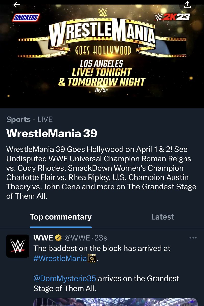 busybeingbri's tweet photo. Wait… @WrestleMania 39!?!?!?!? I am old-old… I’m still thinking about that Ricky “The Dragon” Steamboat and "Macho Man" Randy Savage match in WrestleMania “3”… gosh😆 https://t.co/BsURgSZruQ