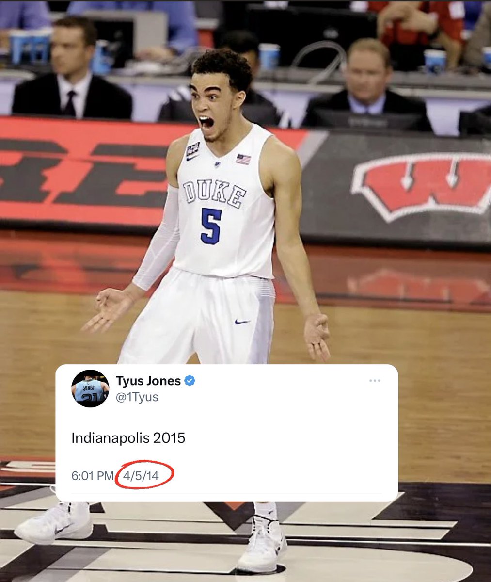 DukeNBA's tweet image. Tyus Jones in high school calling Duke going to the Final Four a year before doesn’t get enough love. 

Special.