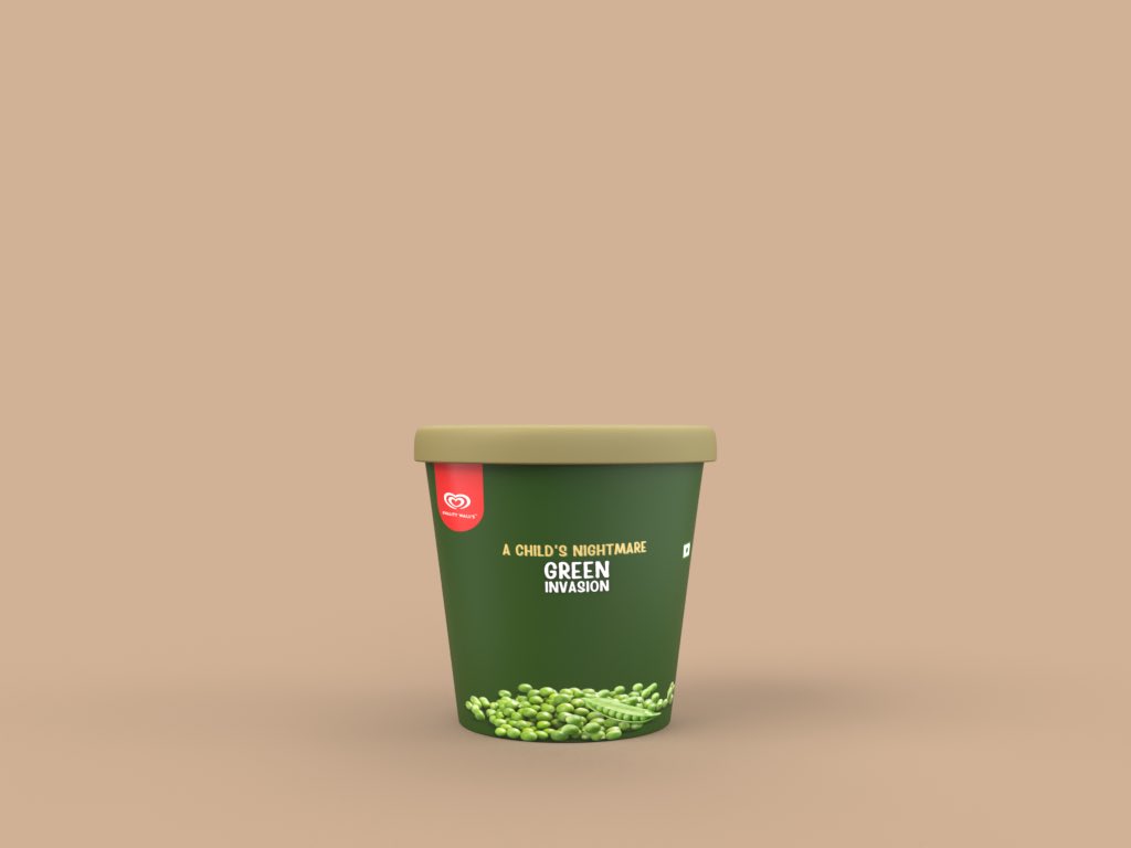 thetwitwrites's tweet photo. To all the times we were fooled by an ice cream container filled with frozen peas, courtesy of our hyper-sustainable moms - Happy April Fools Day. Designed this packaging specifically for non-ice cream products. Maybe one day we’ll open this and find ice cream?  #AprilFoolsDay https://t.co/iLWiQp4Z0J