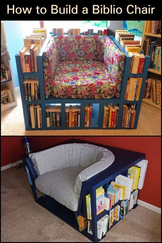 Karin_Gullhav's tweet image. Har for lenge siden begynt samle arbeidsbeskrivelse og ymse ideer til en bokhyllestol, da jeg oppdaga #bookchair og #bookshelfchair på Pinterest. Legger ved et par tre foto av en fullstendig oppnåelig drøm. 🥰
