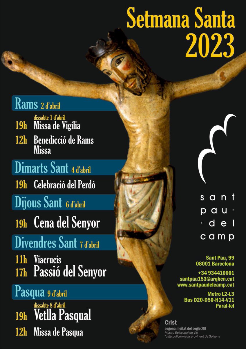 Comencem la #SetmanaSanta a Sant Pau del Camp @esglesiabcn