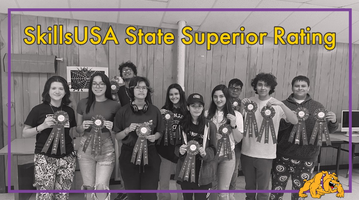 McAllenGDI's tweet photo. Congratulations to these Graphic Design students for being awarded the @SkillsUSATX  State Superior Rating for their individual and group job exhibits. @McallenHigh @McAllenISDCTE @Rowe006 @McAllenMemorial https://t.co/gkI1q8q2sc