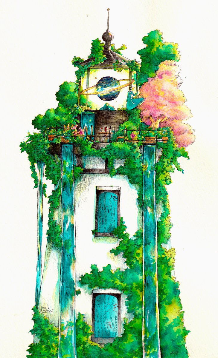 「春を導く灯台 」|ヤスイハルナのイラスト